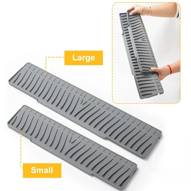 Draining Mat for Kitchen Sink,Silicone Splash Guard, Protects Sinks from Splashing, Dish Soap Dispenser & Sponge Holder Mat Peaceful Pleasures Health and Wellness