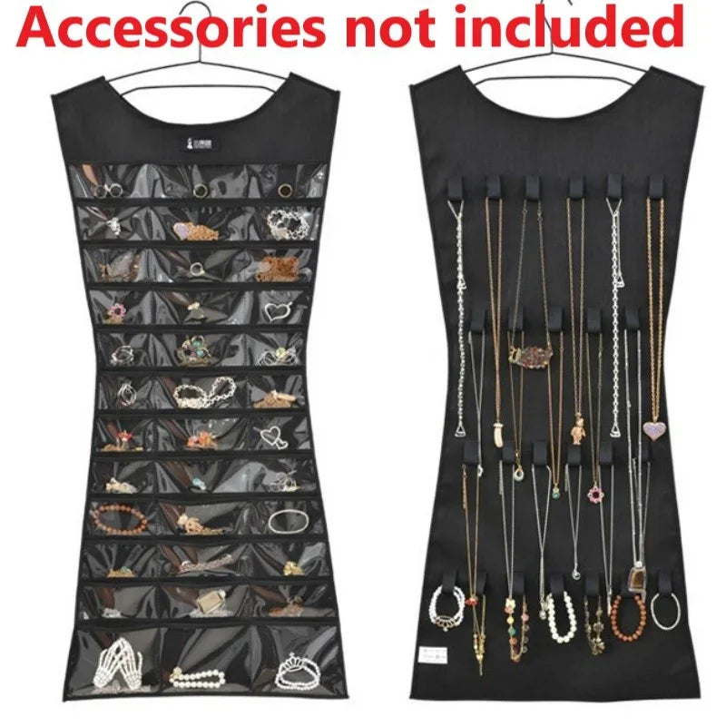 Hanging Jewelry Organizer Bag | Earring, Necklace & Ring Storage