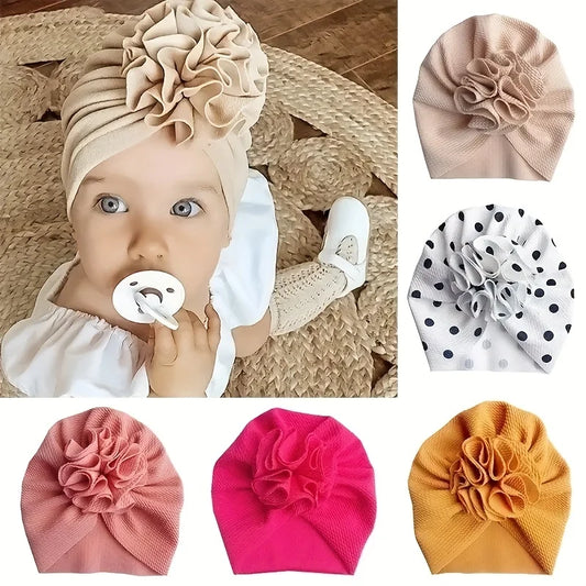 Baby Flower Turban Hats – Soft Head Wraps for Newborns 1–3Y Baby Turban Hat Peaceful Pleasures Health and Wellness