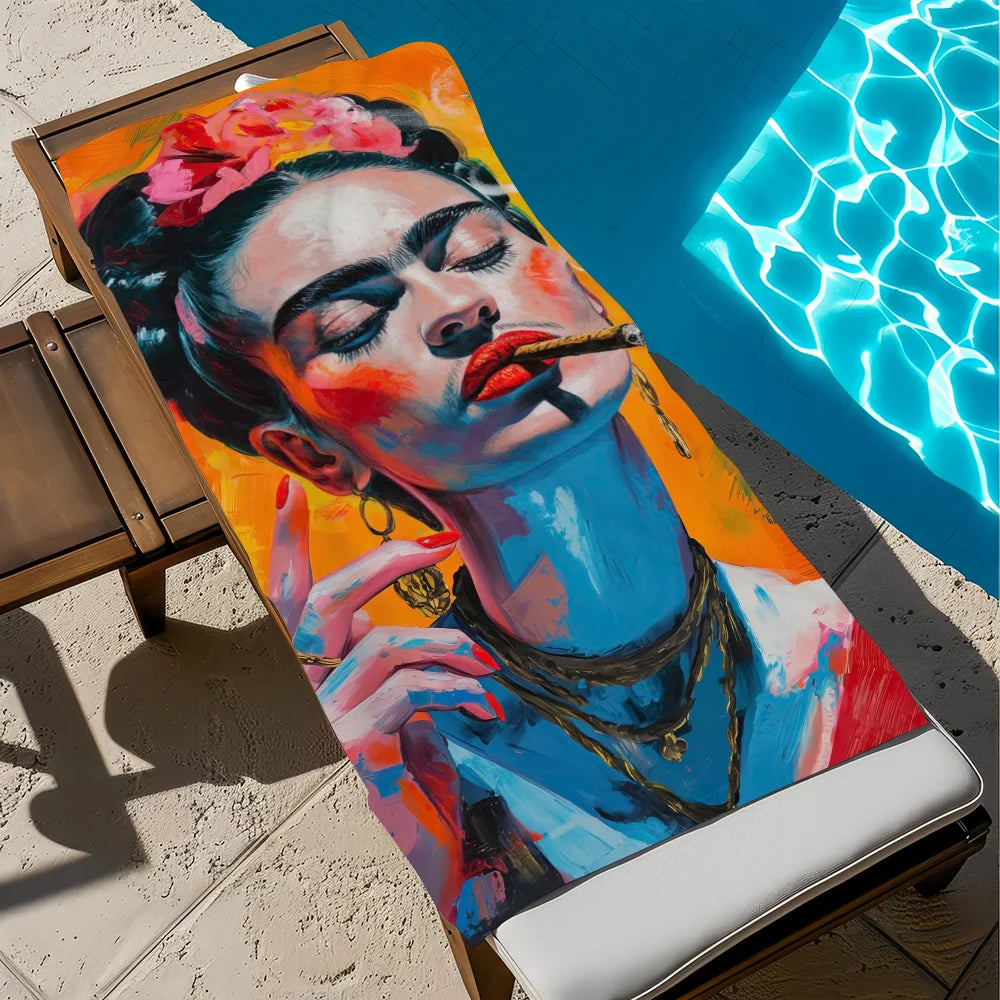Frida Kahlo Quick-Dry Beach Towel | Gym Travel Camping Gift