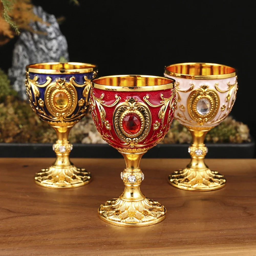 Embossed Metal Chalice Goblet | Vintage Wine & Liqueur Cup