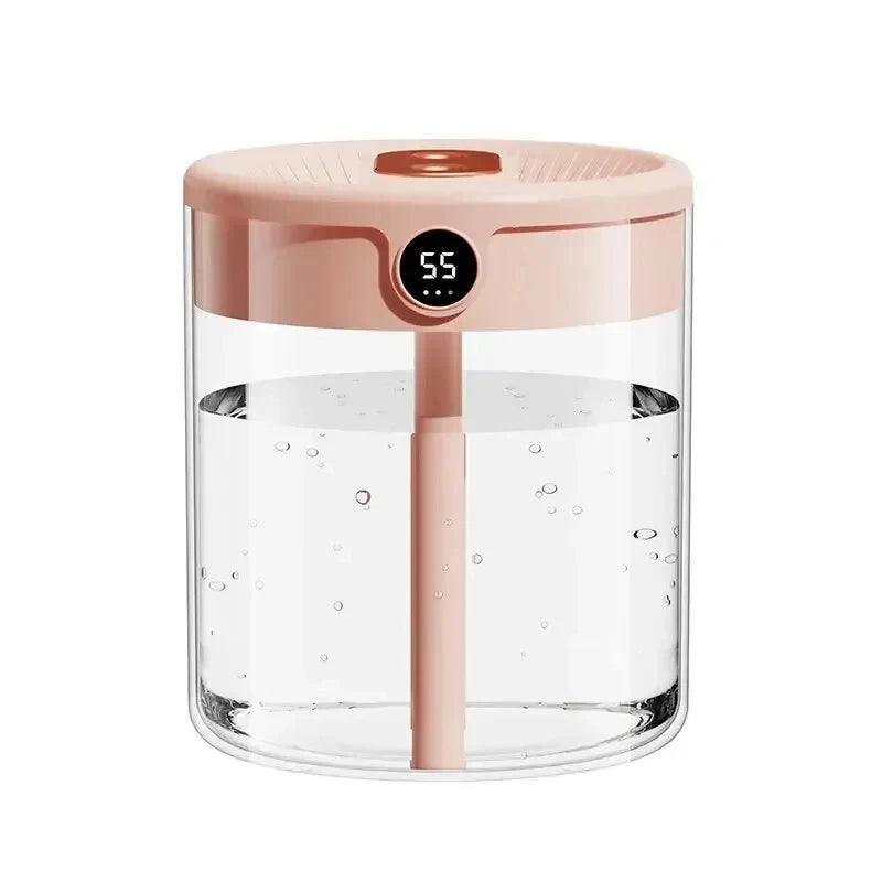 HOMEFISH 2L Dual Spray USB Humidifier | LED Display Night Light