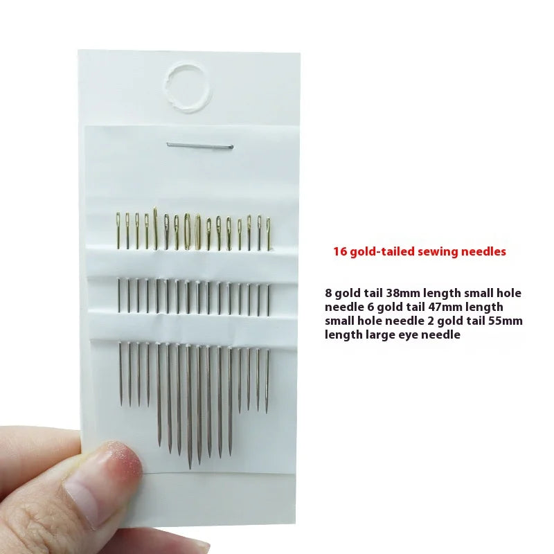 Sewing Needles 16 Gold Tail 3/9 Multi purpose Hand Sewing Needles Fine Carbon Steel Hand Sewing Needles Peaceful Pleasures Health and Wellness