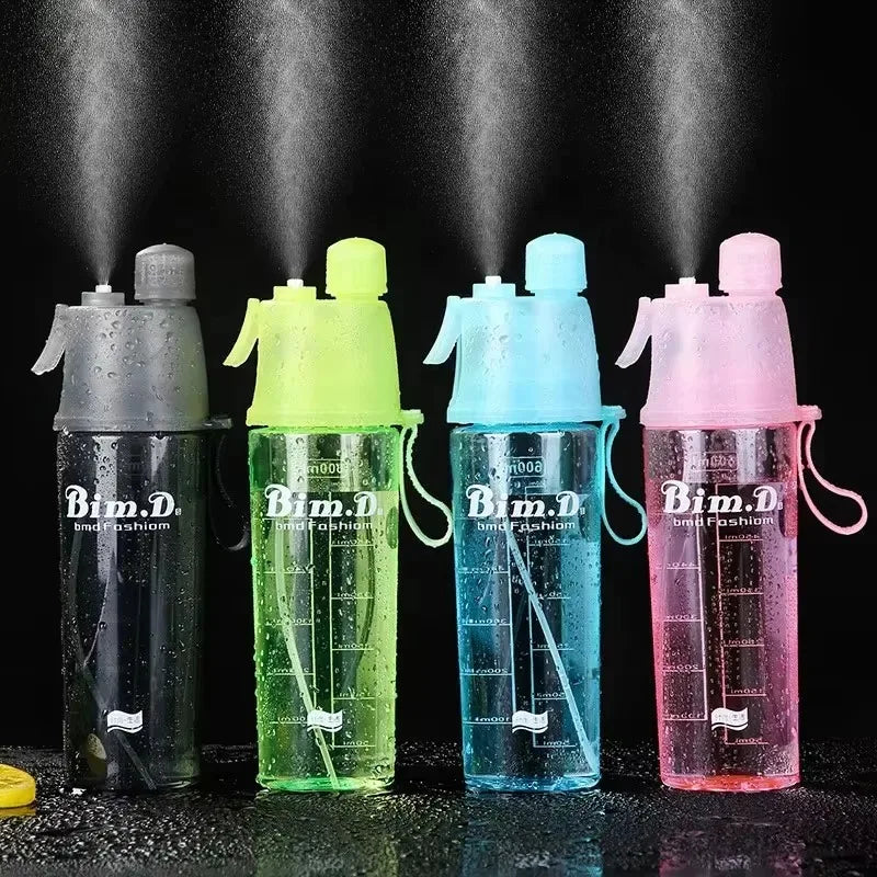 Cooling Mist Spray Water Bottle 600ml | Sports & Travel