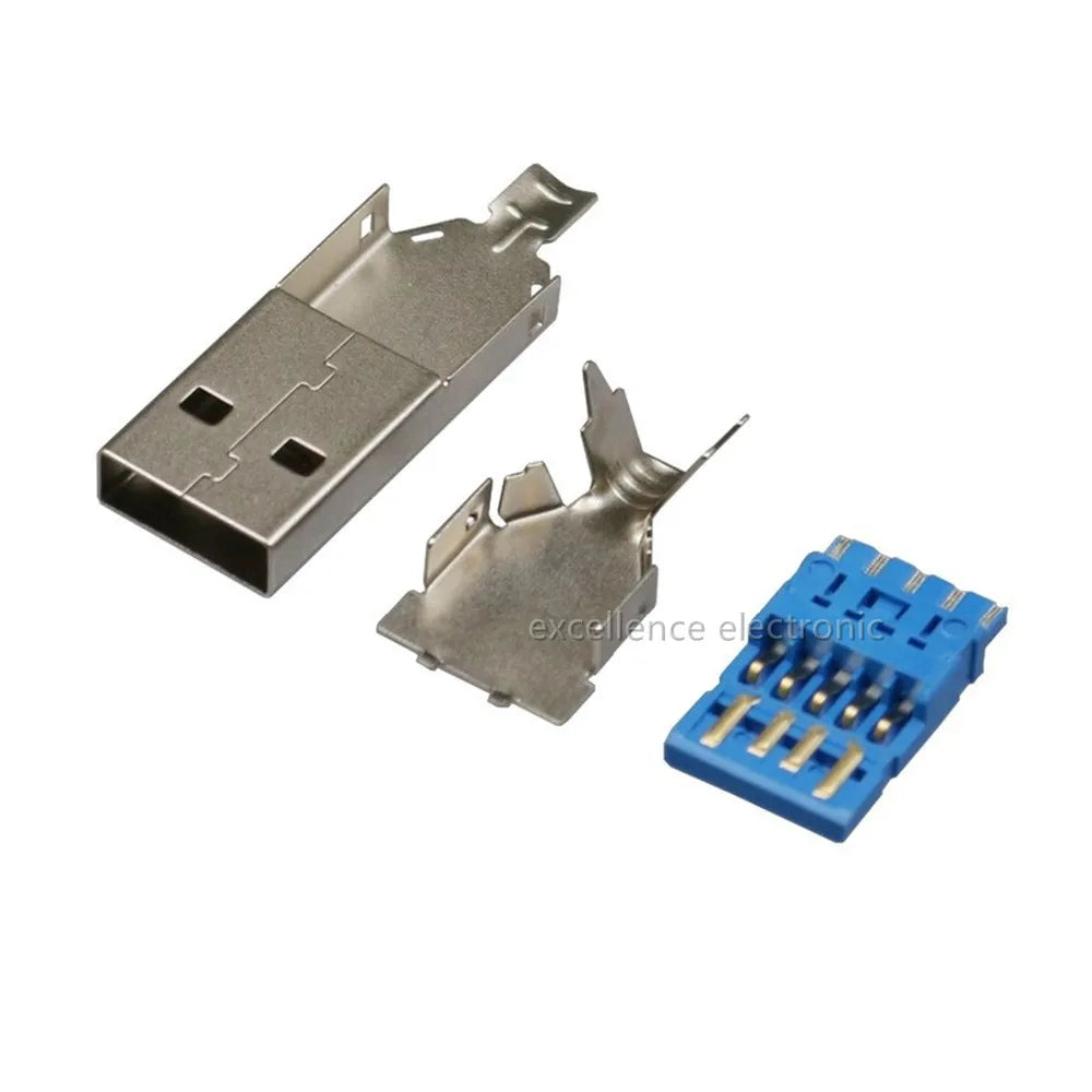 10Pcs USB Connectors Type B/Micro/Mini/USB2.0 Type A Male Female Assembly Adapter DIY Soldering Repair Data Charging Plug Socket Peaceful Pleasures Health and Wellness USB3.0 Iron 3in1