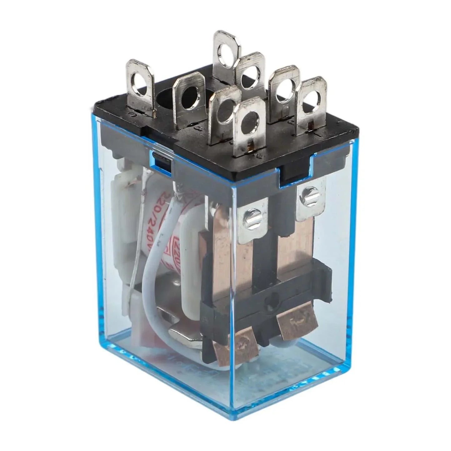 HH62P JQX-13F DPDT Power Relay with Socket & DIN Rail Base