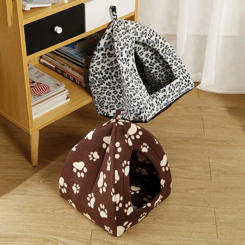 Foldable Washable Cat Cave House – All-Season Pet Bed