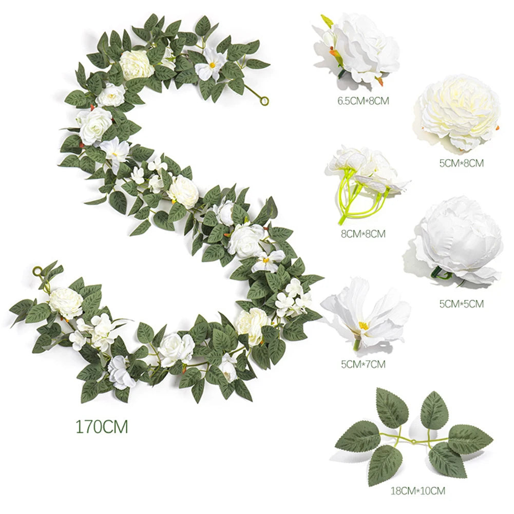 Artificial Flower Vine Archway Wedding Outdoor Decor Rose Vines Green