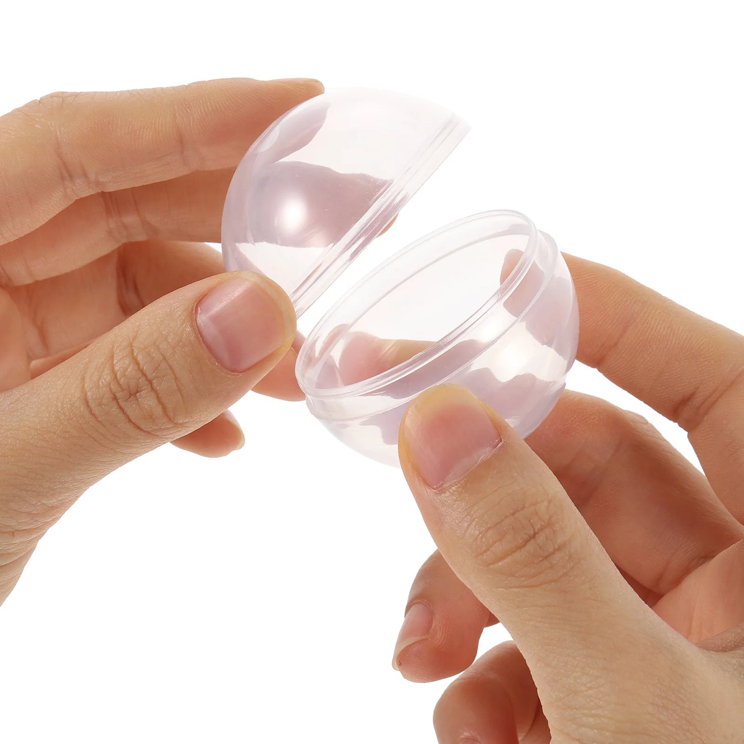 Clear Plastic Fillable Capsules Twisted Round Hollow Prize Draw Balls