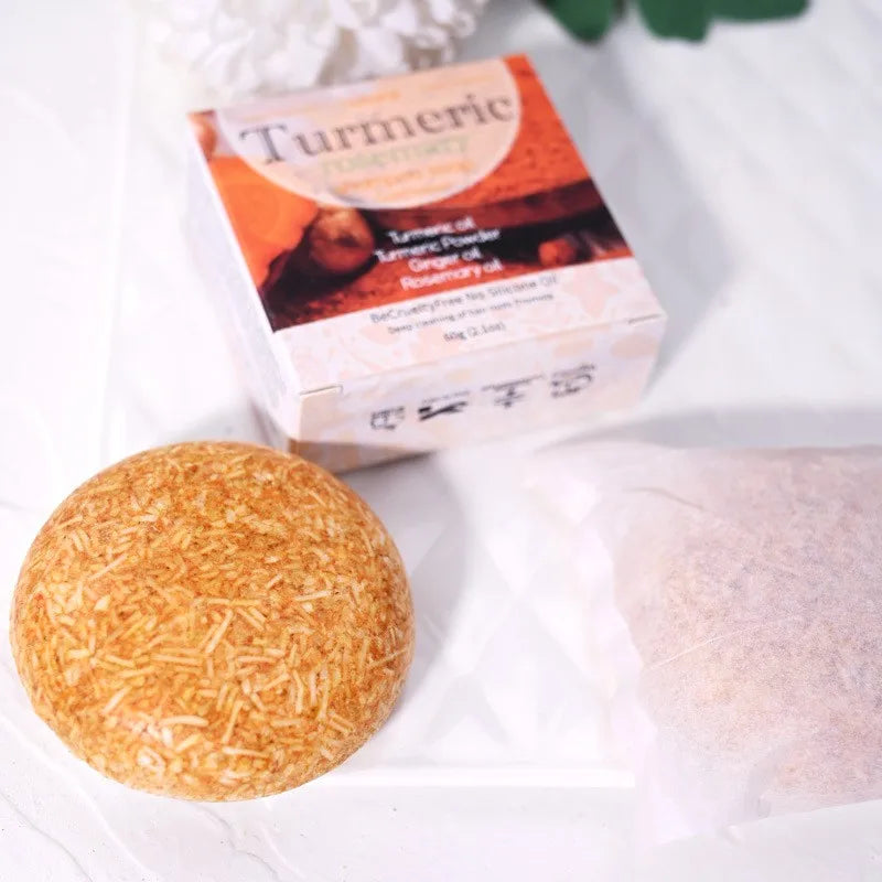 60g Organic Turmeric Shampoo Soap Handmade Natural Solid Vegan Conditioner Bar Wholesale Peaceful Pleasures Health and Wellness