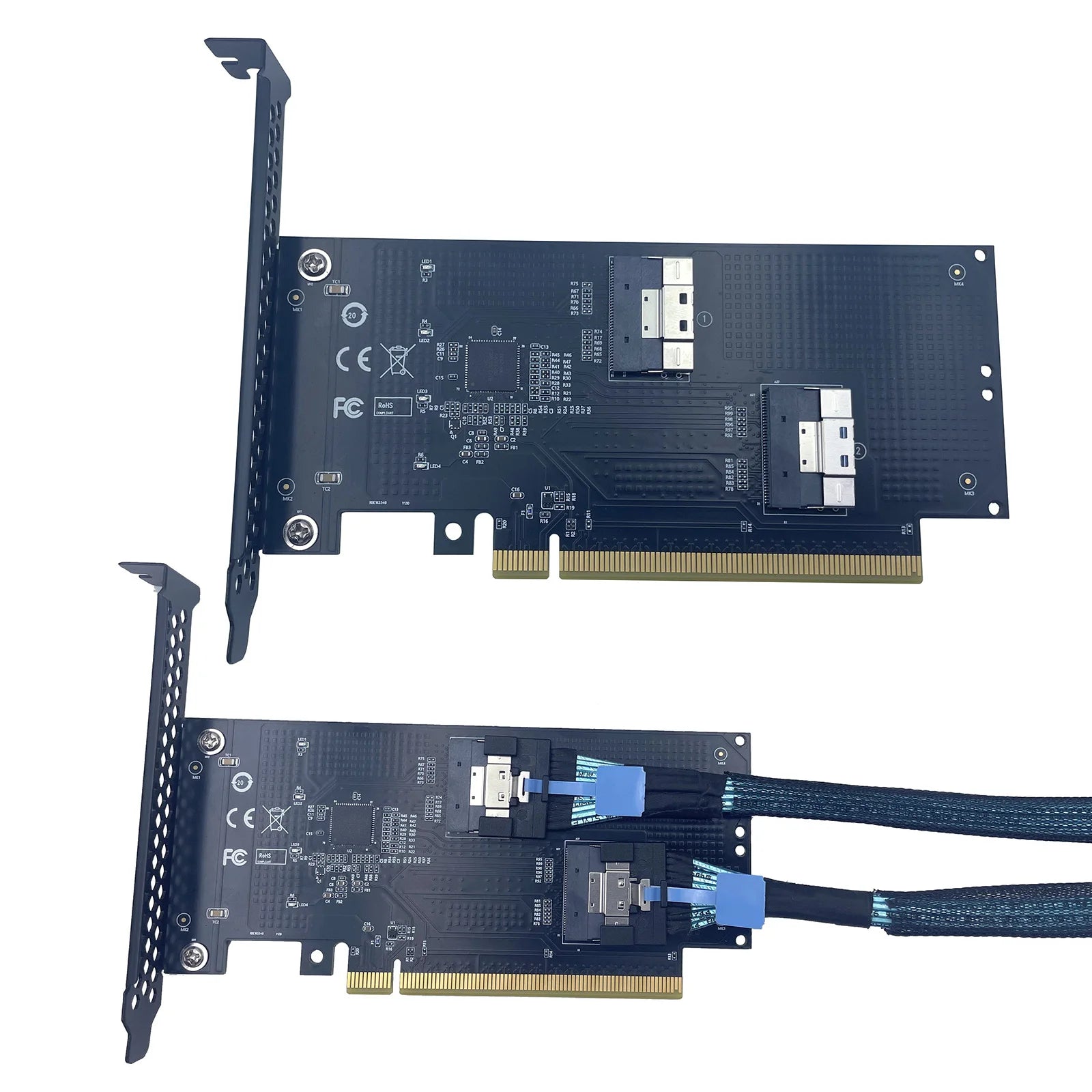Discrete GPU Graphics Card U.2 SSD Extension Adapter PCI Express 4.0 X16 to SlimSAS SFF-8654 8i A-B Cable Converter Riser Cables Peaceful Pleasures Health and Wellness