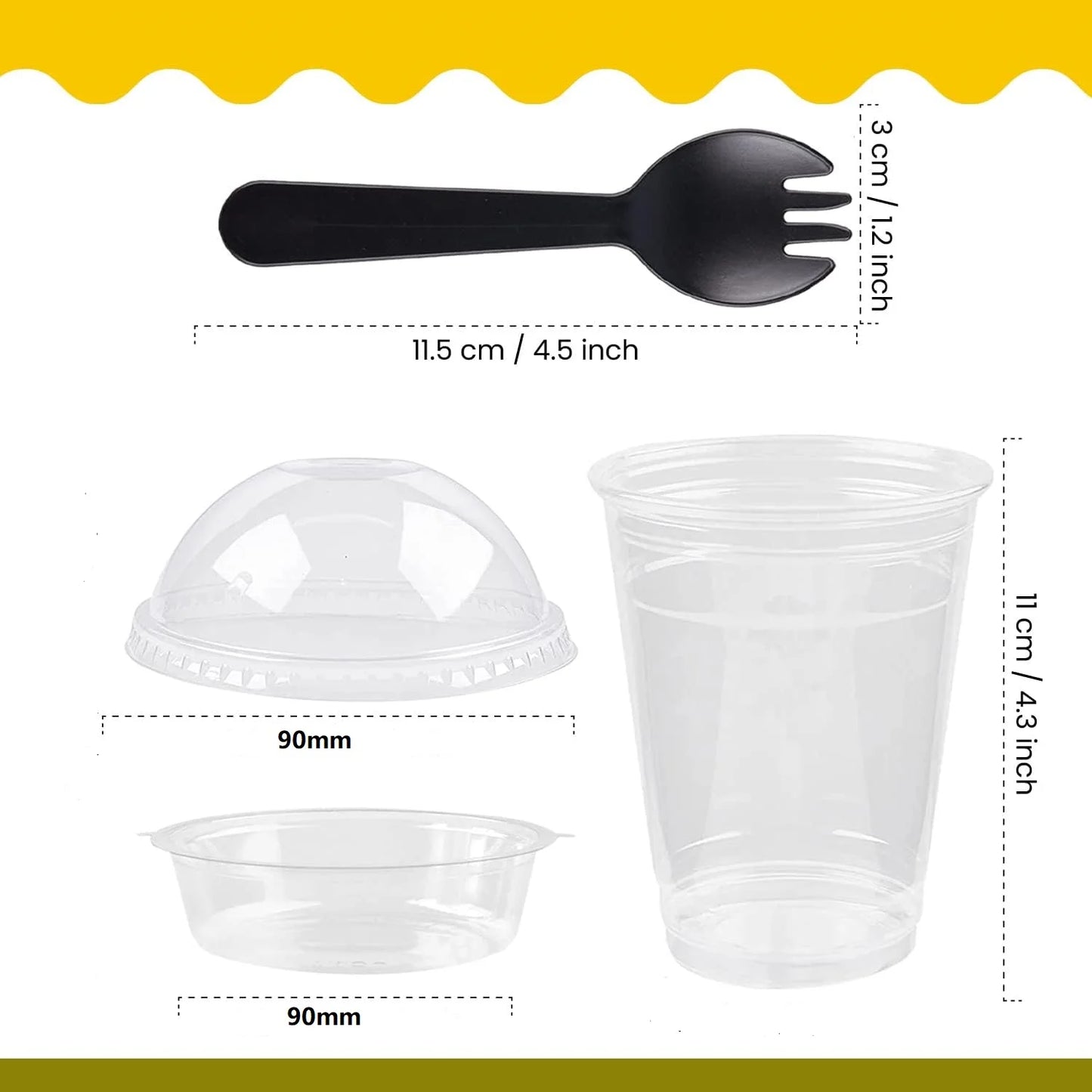 12OZ Clear Cups Disposable Party Cups Parfait Crystal for Pudding Ice Cream Cupcake Iced Coffee Smoothie Juice Soda Cocktail Peaceful Pleasures Health and Wellness