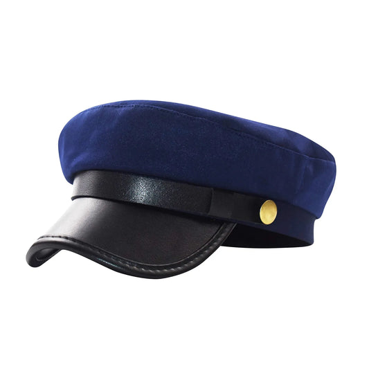 Unisex Cycling Caps PU Leather Hat Autumn Sailor Hat for Women Men Men Black Female Travel Student Hat Captain Hat Flat Top Peaceful Pleasures Health and Wellness