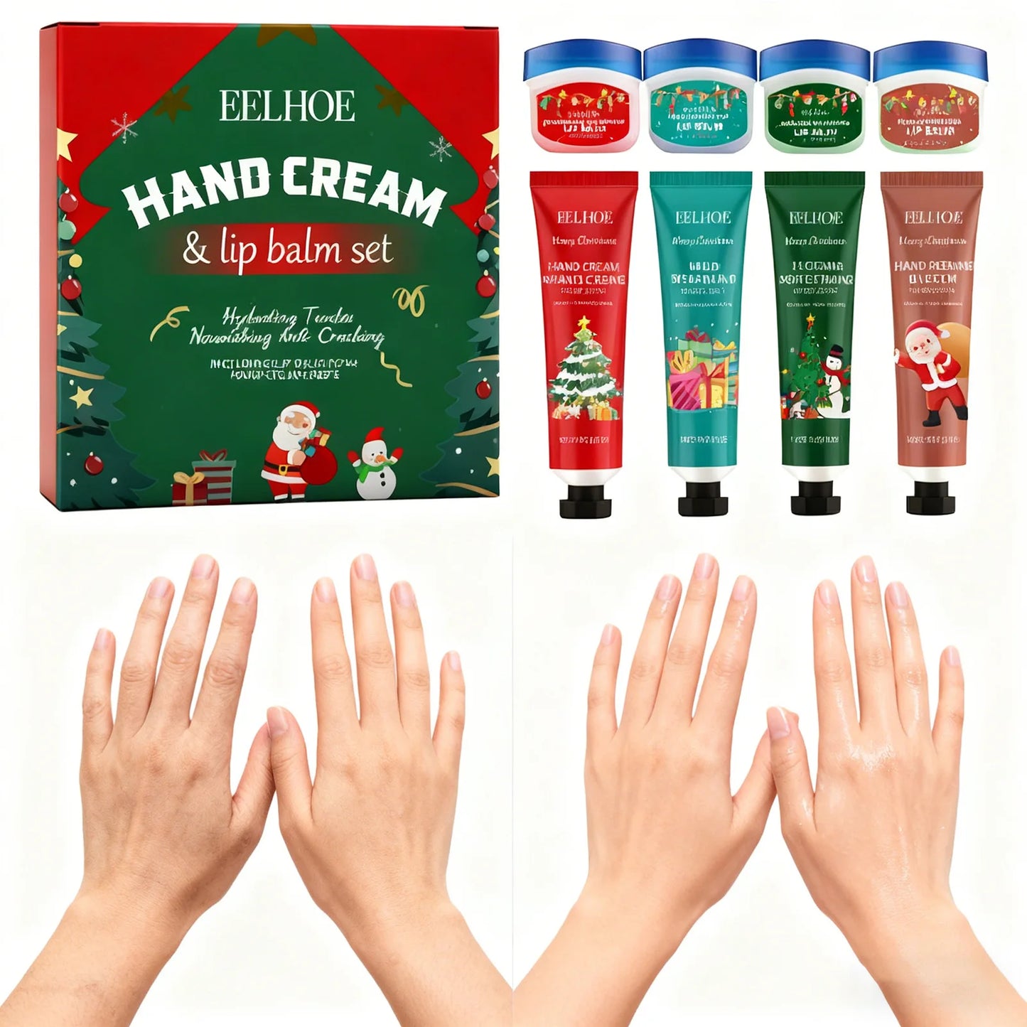 Eelhoe 8-Piece Hand Cream & Lip Balm Christmas Gift Set