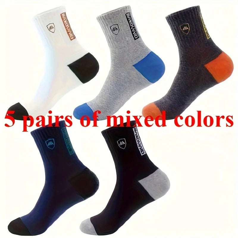 WEINONG Men's Crew Socks 5 Pack – Breathable All-Season Men's Crew Socks Peaceful Pleasures Health and Wellness