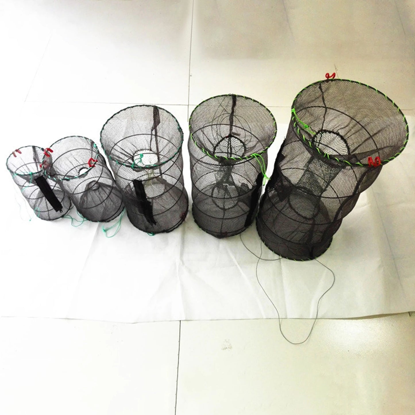 1Pcs Collapsible Steel Wire Nylon Net Fish Cage Mesh Fine Trap For Crab Shrimp And Crayfish Fishing Tackle Outdoor Enthusiasts Peaceful Pleasures Health and Wellness