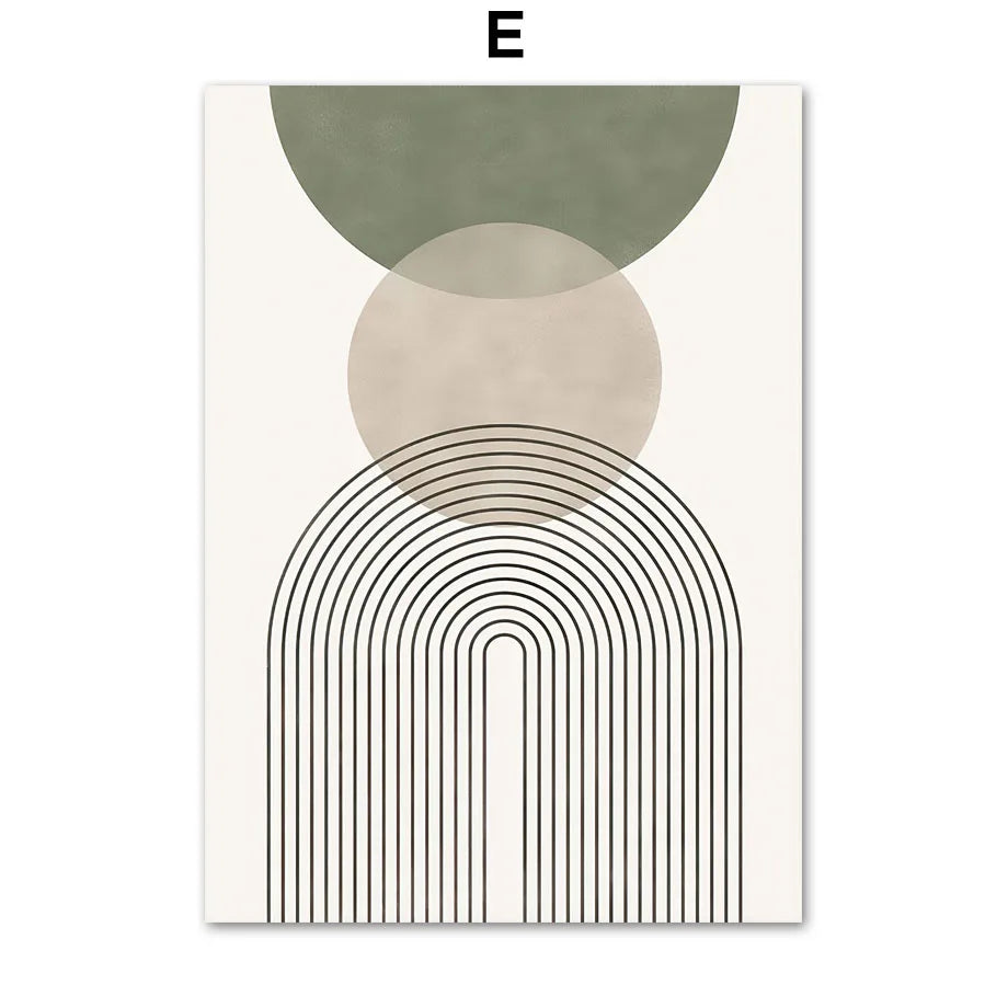 Vintage Boho Leaf Canvas Wall Art | Nordic Abstract Print