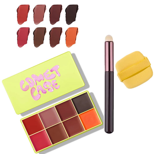 Multi Cream Eyebrow Blush Highlighter Palette Long Wearing Eyeshadow Palette Matte Shimmer Finish With Free Brush & Powder Puff Peaceful Pleasures Health and Wellness 5Blush