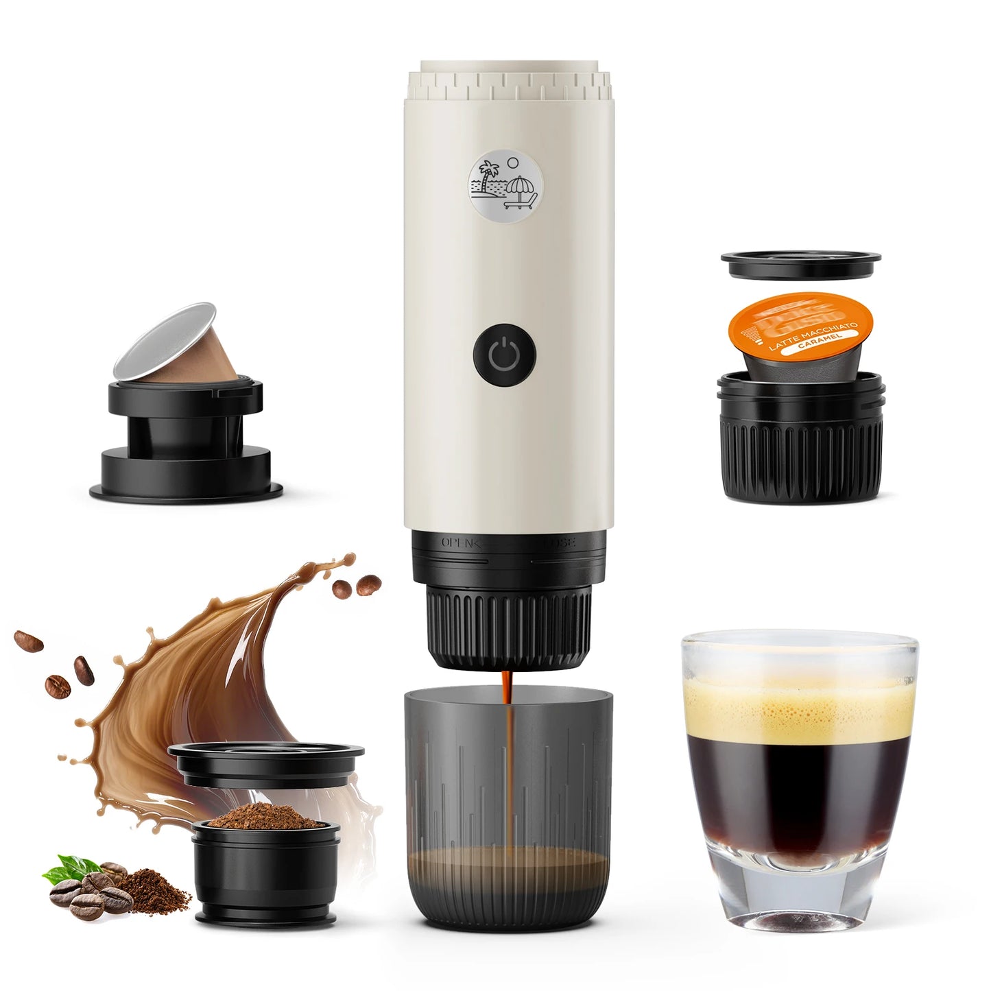 3-in-1 Portable Espresso Machine | USB-C Self-Heating Travel Coffee