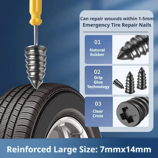 Tubeless Tire Repair Rubber Nail Kit – Car & Motorcycle 10/20PCS Tire Repair Kit Oasis Select