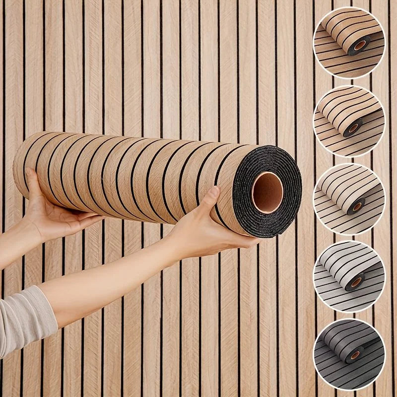 3D Groove Peel & Stick Wallpaper – Waterproof PVC Wall Sticker