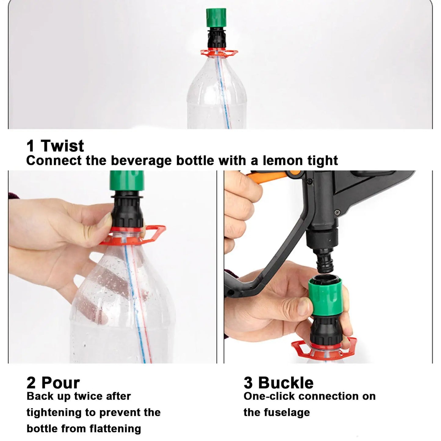 DIY Pressure Washer Hose Adapter Converts Soda Bottle to Water Tank Extension Hose for Cordless Outdoor Washer Peaceful Pleasures Health and Wellness