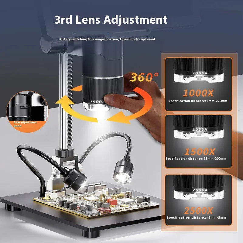 10.1-Inch Digital Microscope Pcba Maintenance Electron Microscope Biological Observation Microscope Peaceful Pleasures Health and Wellness