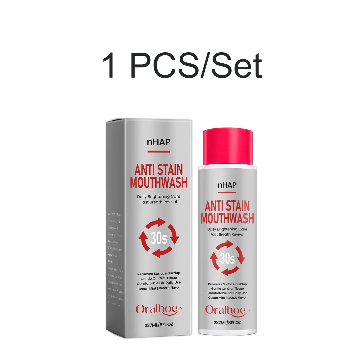 nHAP Whitening Mouthwash – Anti-Stain & Fresh Breath 237ml