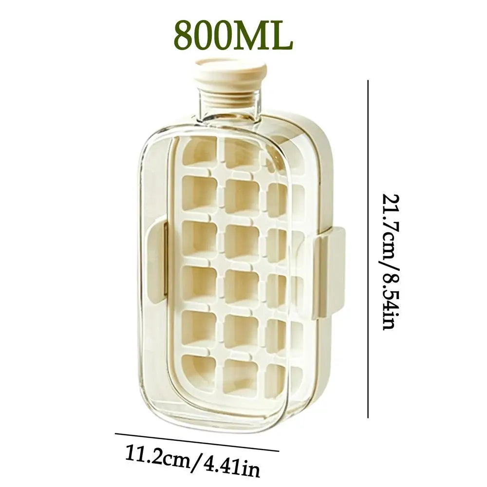 2-in-1 Ice Mold Bottle Easy Release Ice Maker Portable Drink Making Tool for Home Party Camping Bar Wine Juice Beverage Peaceful Pleasures Health and Wellness White 800ML
