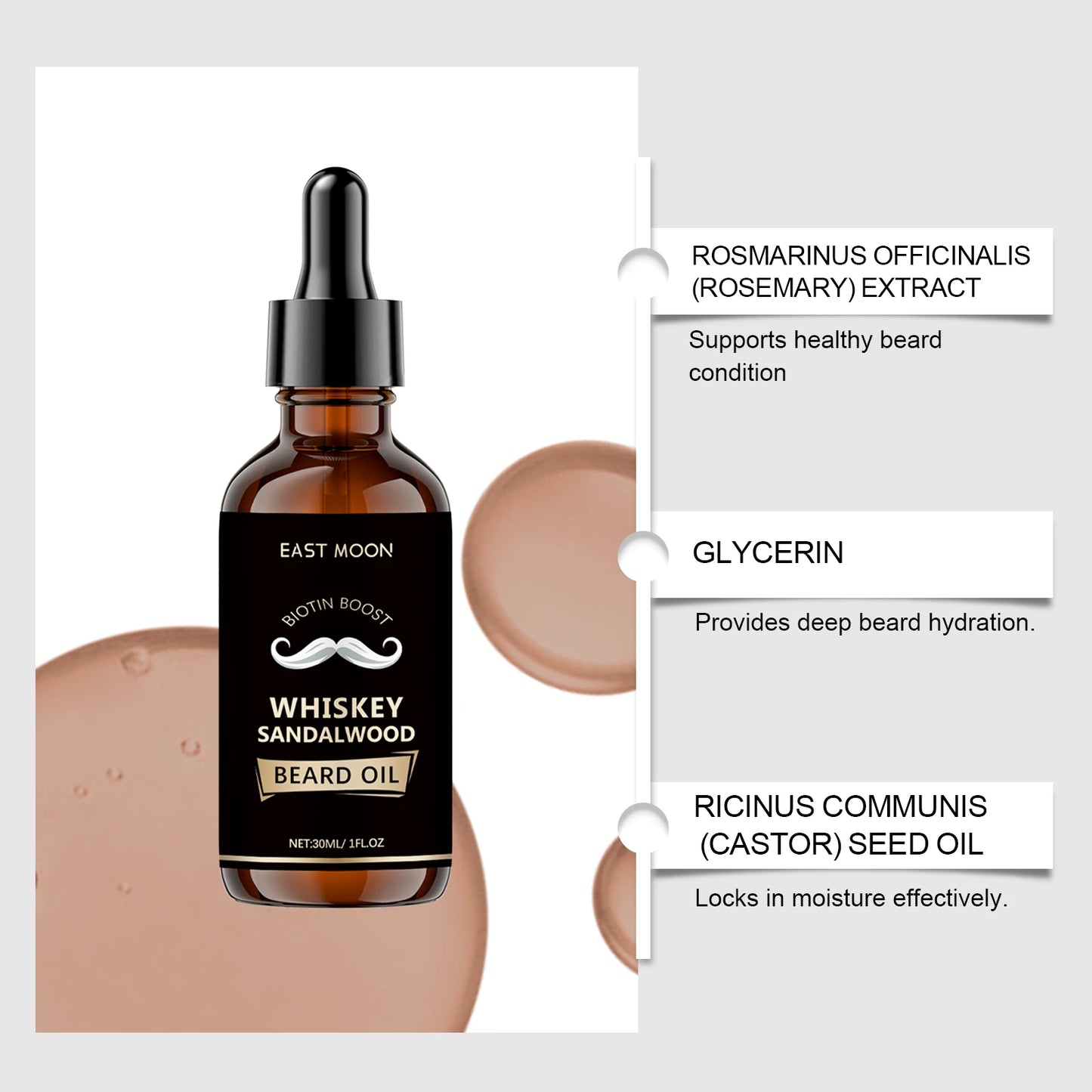 Rosemary Beard Oil for Men – Non-Greasy Softening Formula