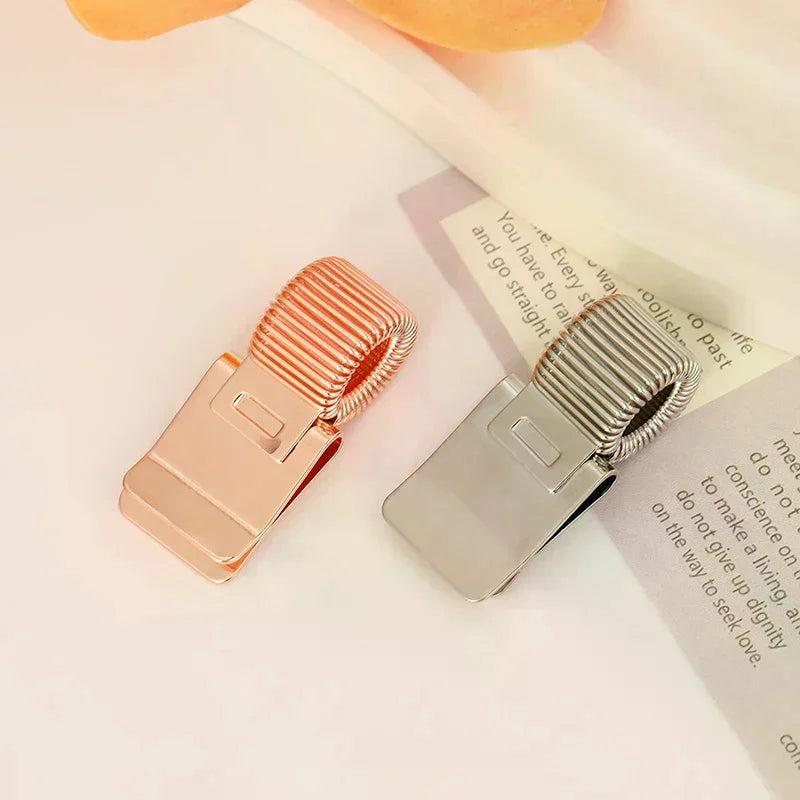 Metal Spring Pen Clip – Gold Retro Notebook Pen Holder