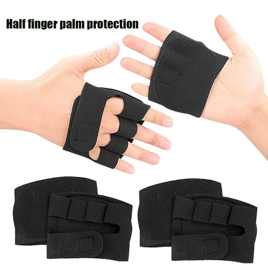 1 Pair Palm Protection Weightlifting Grip Padsfour Finger Glove Fitness Hard Pull Training Anti-Slip Half-Finger Training Gloves Peaceful Pleasures Health and Wellness
