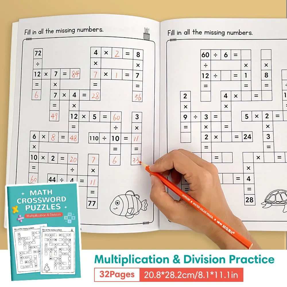 Math Crossword Puzzles Addition Subtraction Multiplication Division