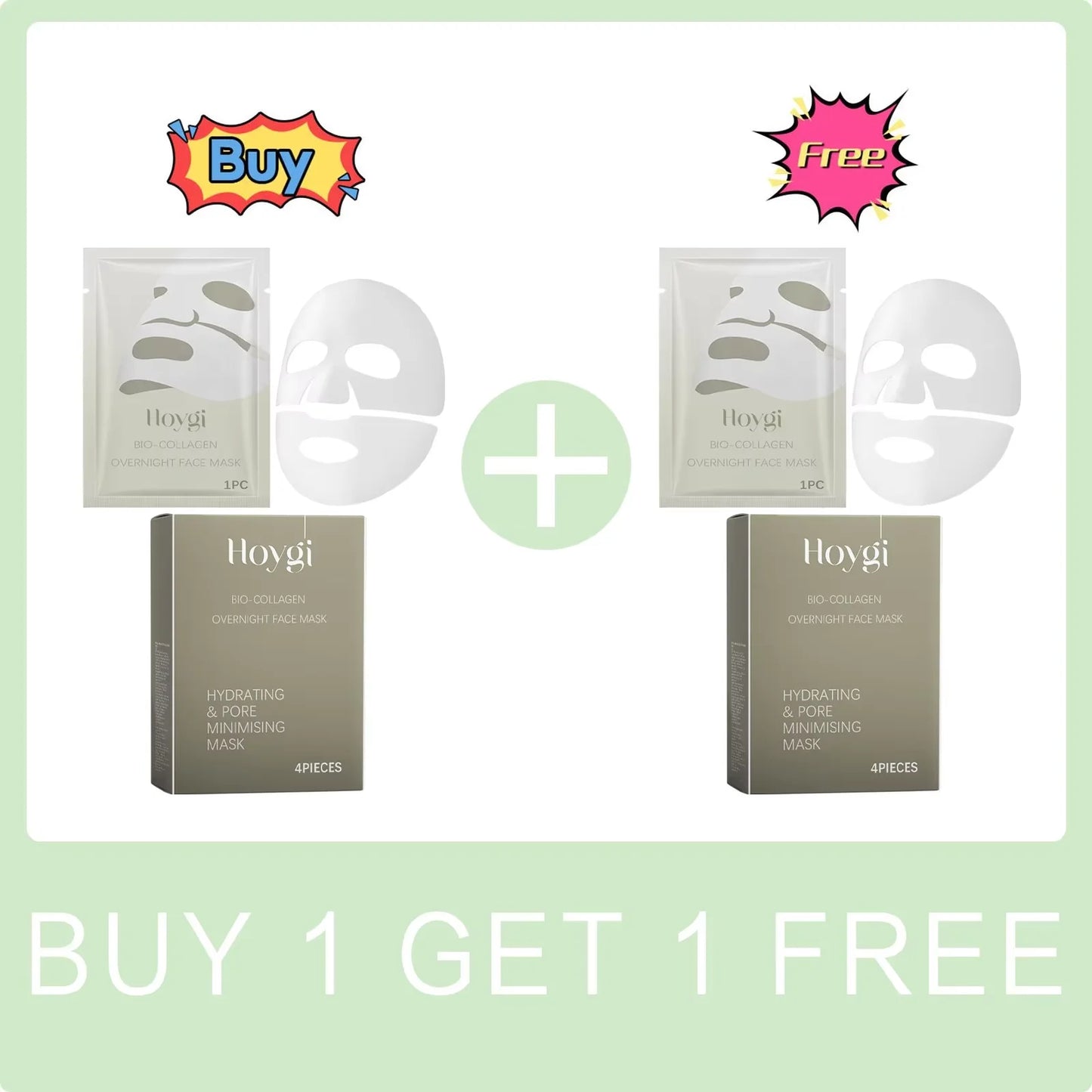 Collagen Face Mask Hydrating Shrinking Pores Fade Fine Lines Moisturizing Refreshing Hyaluronic Acid Sheet Mask Korean Skin Care Peaceful Pleasures Health and Wellness Buy 1 Get 1 Free