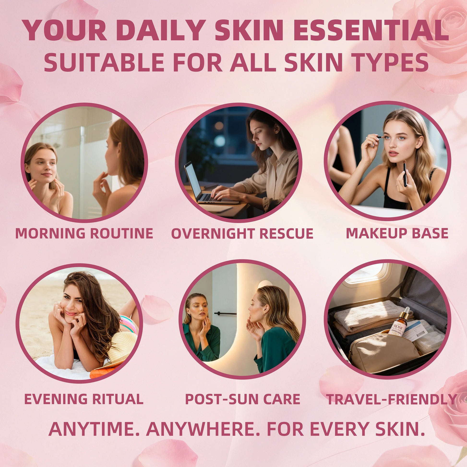 Aurnü ROSE FACIAL SERUM: Hydrating& Nourishing, Lightweight non-greasy formula for full facial skin & all mild skin types Peaceful Pleasures Health and Wellness