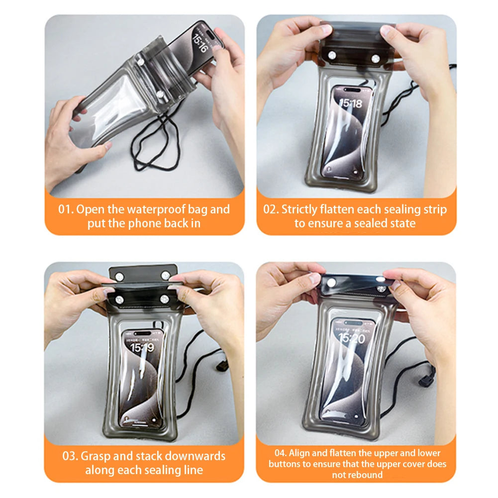 Floating Waterproof Phone Pouch Universal Water Resistant Phone Case Px8 Cellphone Dry Bag Essential For Outdoor Water Sport Peaceful Pleasures Health and Wellness