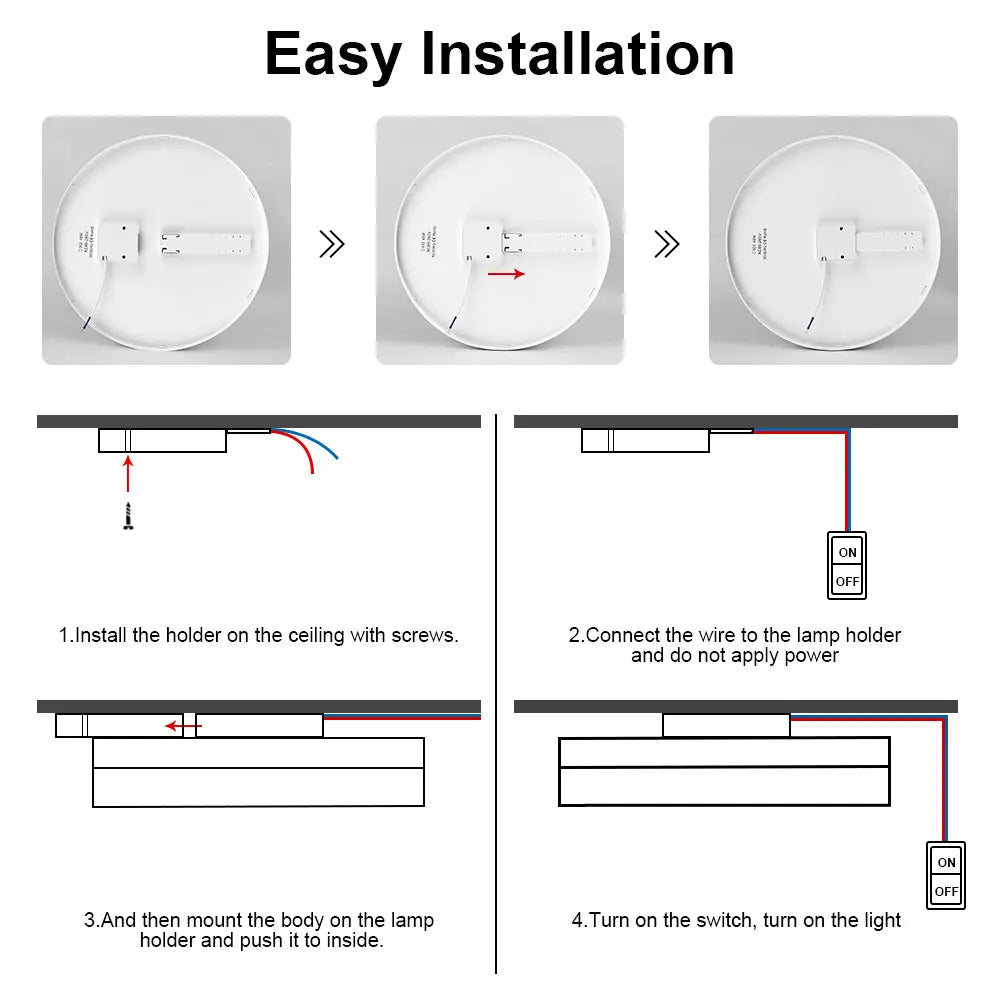 RUNTOIN 18-48W LED Flush Mount Ceiling Light 3000K-6000K 4320lm LED Ceiling Light Peaceful Pleasures Health and Wellness