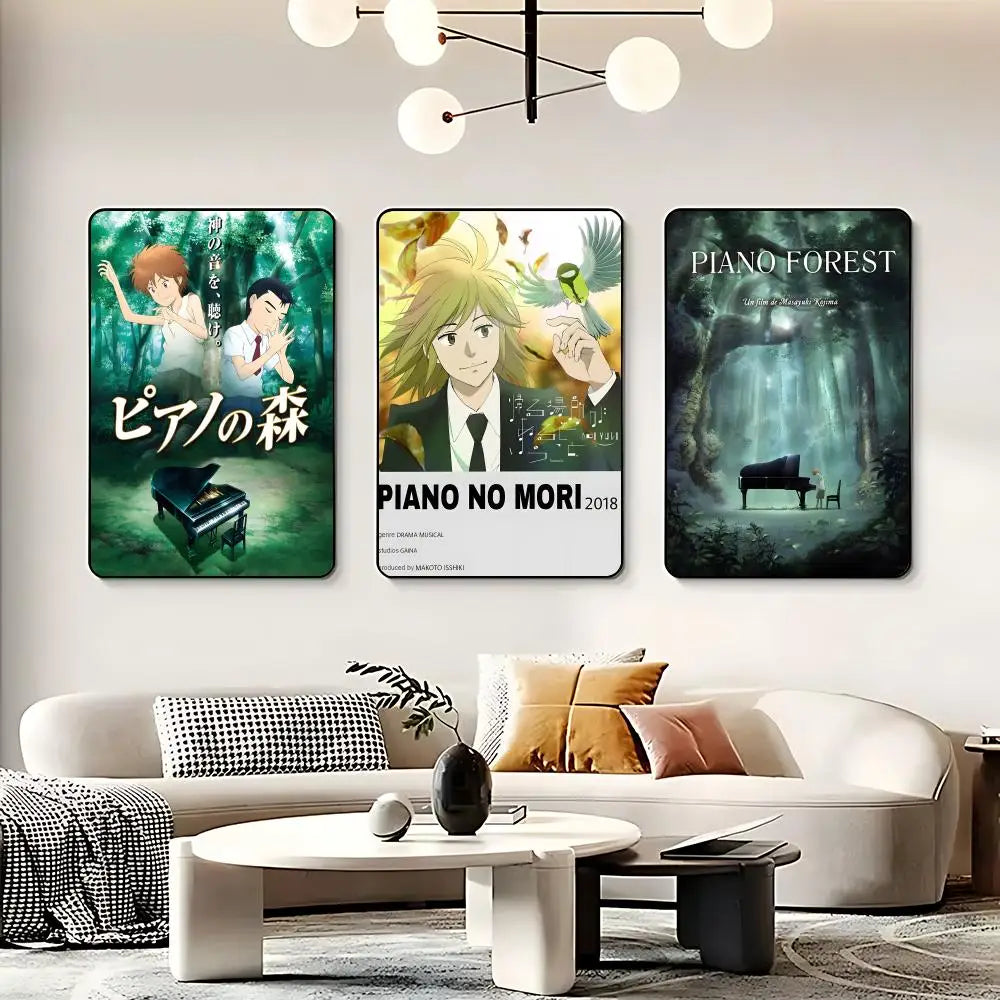 Anime F-Forest of Piano Poster HD Self Adhesive Waterproof Wall Art Ideal for Home Office Dorm Bedroom Great Gift Peaceful Pleasures Health and Wellness
