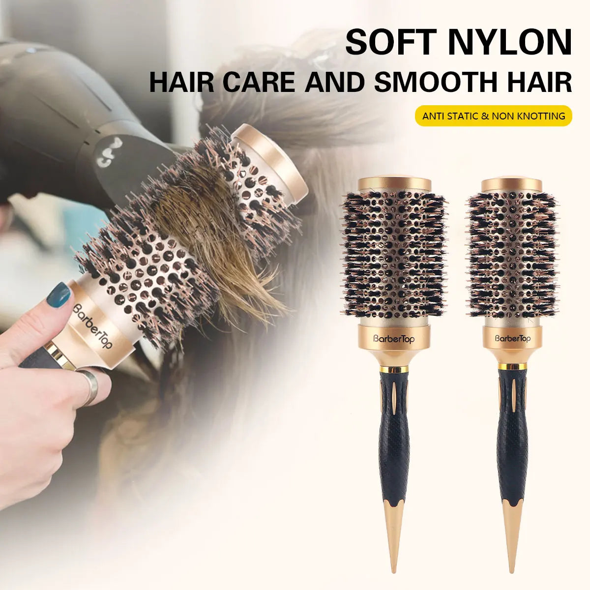 Salon Stylin Round Hair Comb Anti Static Hair Toothed Salon Styling Brush for Curly Hair Hairdressing Tools for Salon Peaceful Pleasures Health and Wellness