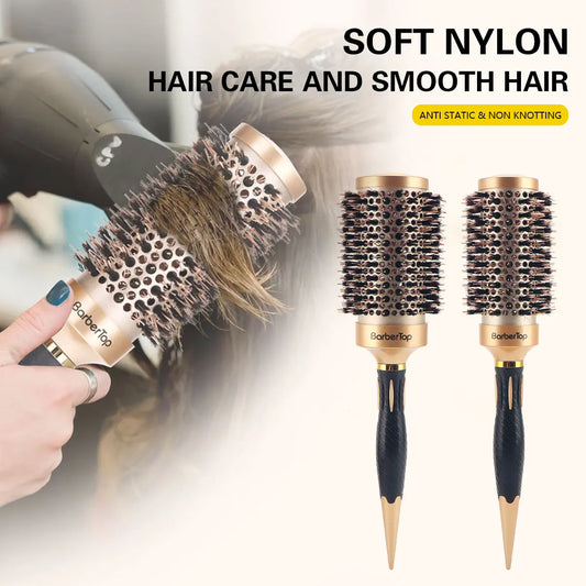 Salon Stylin Round Hair Comb Anti Static Hair Toothed Salon Styling Brush for Curly Hair Hairdressing Tools for Salon Peaceful Pleasures Health and Wellness