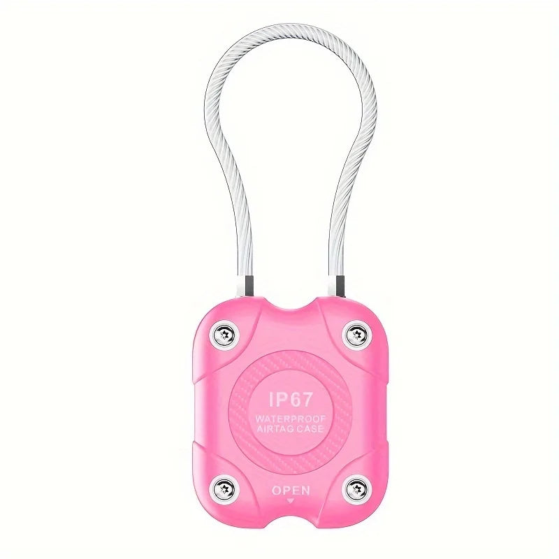 for Airtag case -Compatible Waterproof Case With Steel Wire Cable - Versatile Protection For Keys, Luggage & More Peaceful Pleasures Health and Wellness Pink