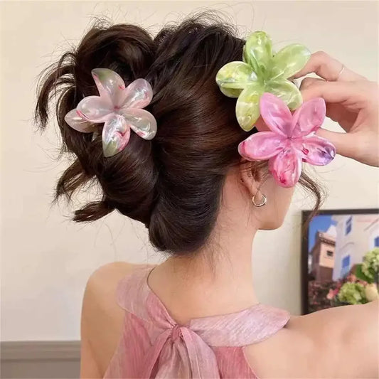 Flower Hair Claw Clip – Shark Crab Clamp for Women & Girls Hair Claw Clip Peaceful Pleasures Health and Wellness