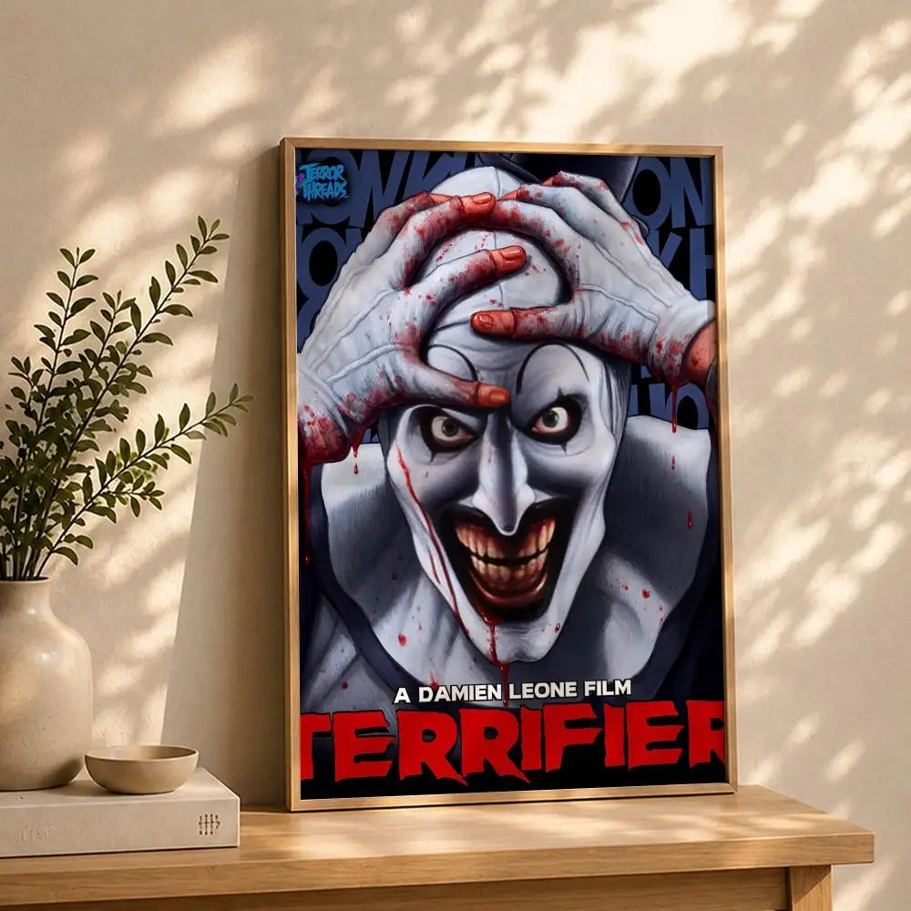 Terrifier Movie Poster HD Self-Adhesive Waterproof Wall Art Movie Wall Poster Peaceful Pleasures Health and Wellness