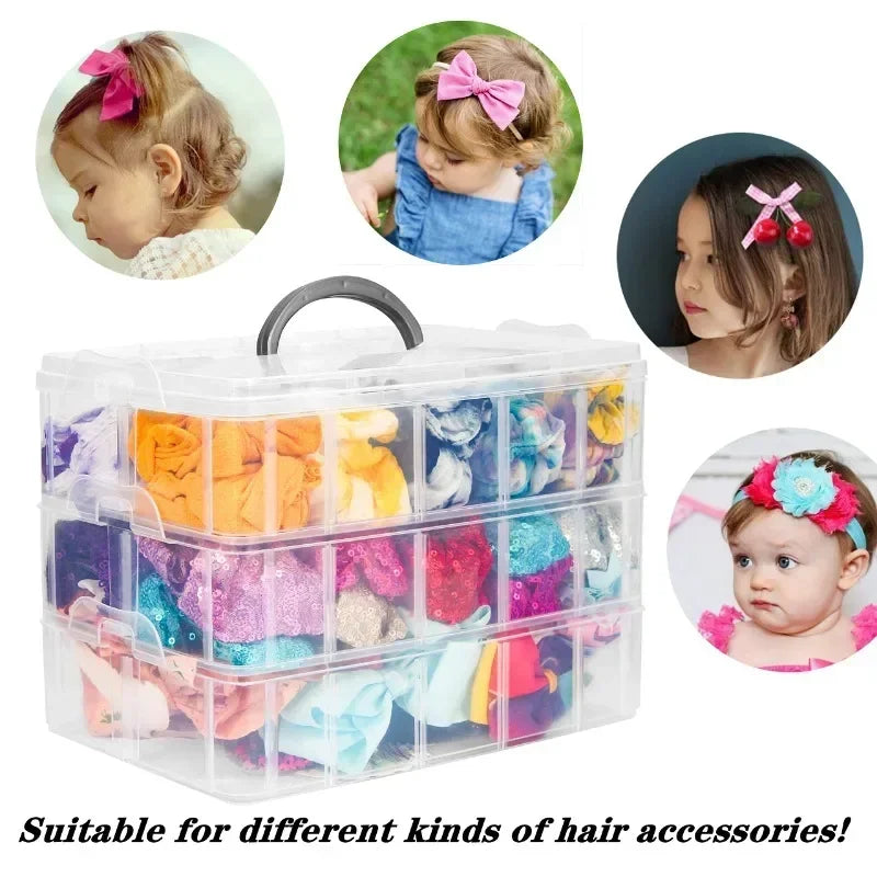 3-Tier Stackable Clear Storage Box – Adjustable Compartments