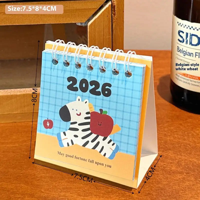 2026 Horse Year Mini Desk Calendar – Cartoon Coil Planner