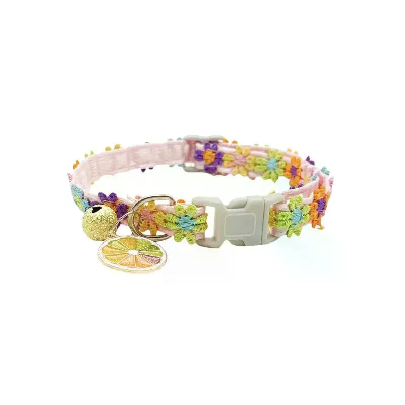 Floral Lace Cat & Puppy Collar with Bell | Adjustable