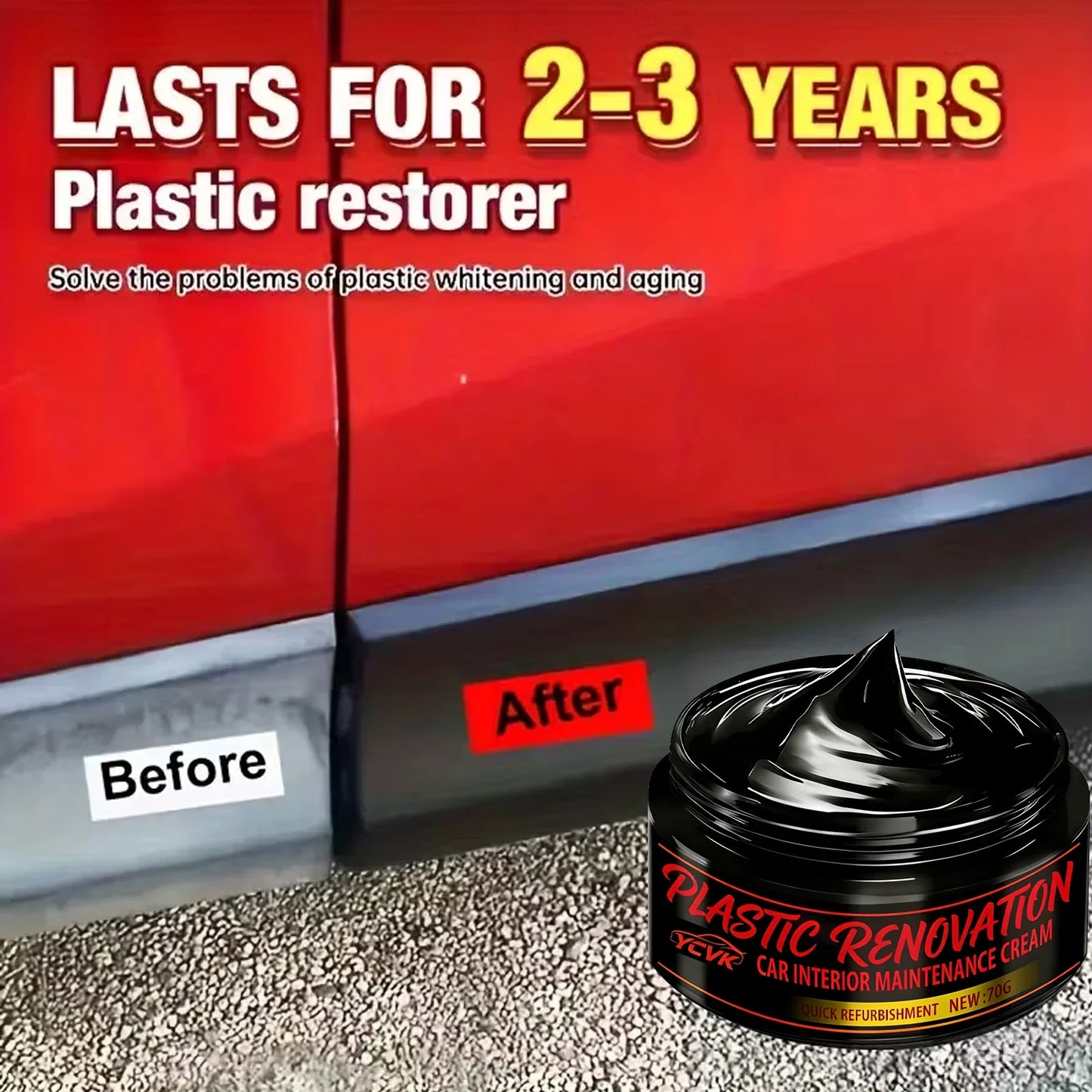 Car Interior Plastic & Leather Restorer Cream 70g | Dashboard