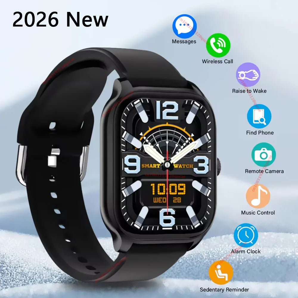 H9 Smart Watch Men Women Sports Fitness Tracker 2.01 HD Screen Bluetooth Talking Blood Pressure Smart Watch For Android IOS Ma27 Peaceful Pleasures Health and Wellness Black