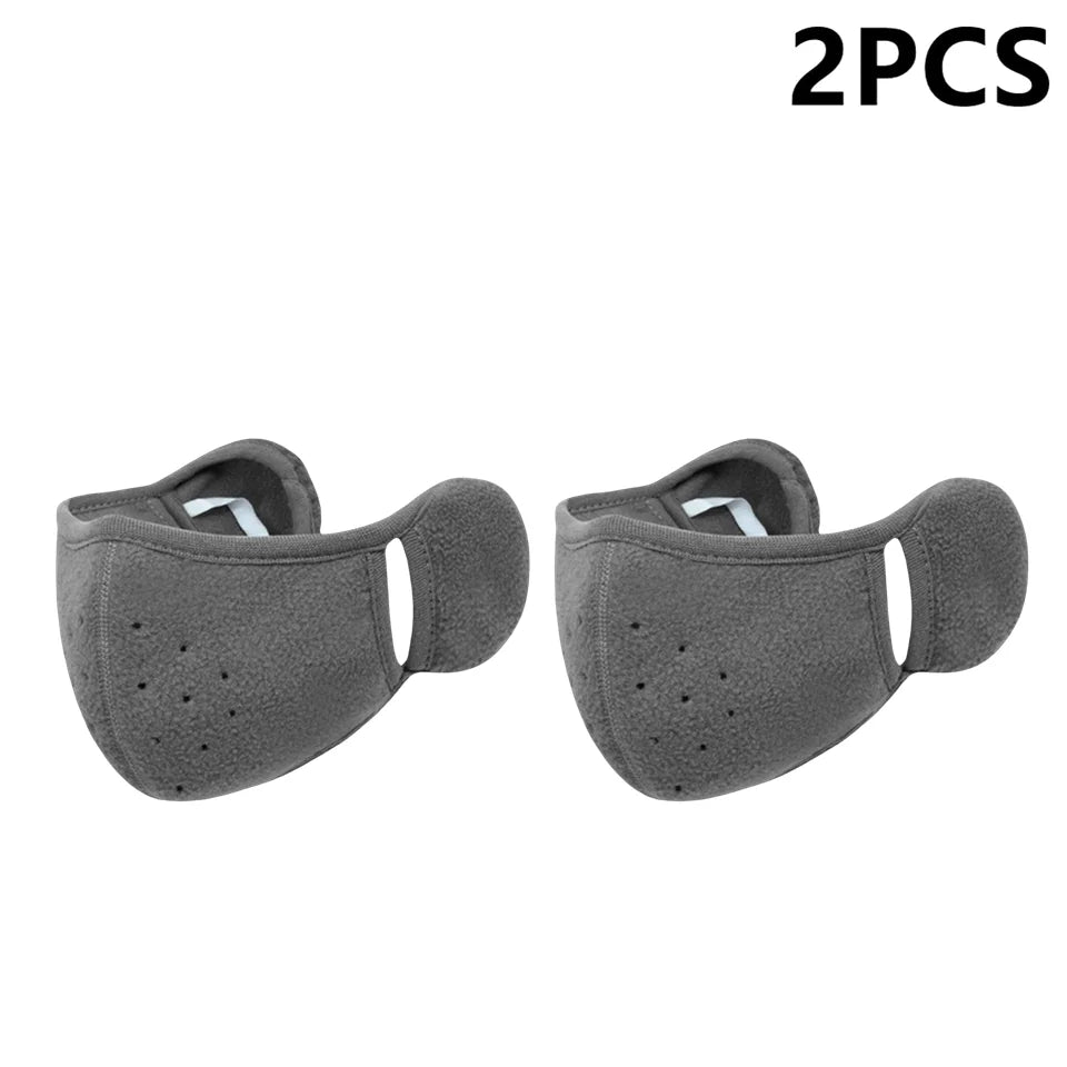 Winter Fleece Earmuffs & Windproof Face Mask – Unisex 2-Pack Winter Ear Warmer Mask Peaceful Pleasures Health and Wellness D 2PCS