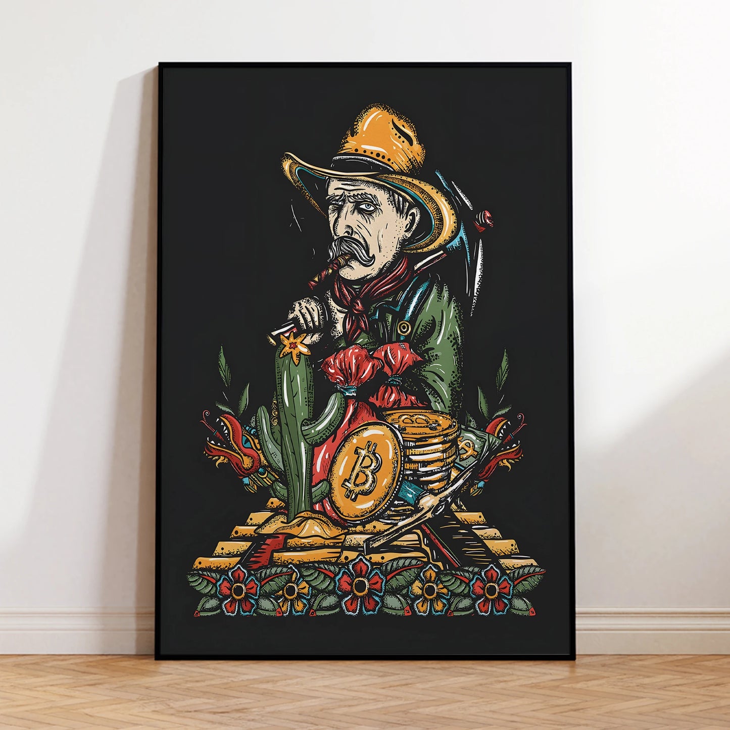 Abstract Bitcoin Miner Canvas Wall Art Print | Home Decor